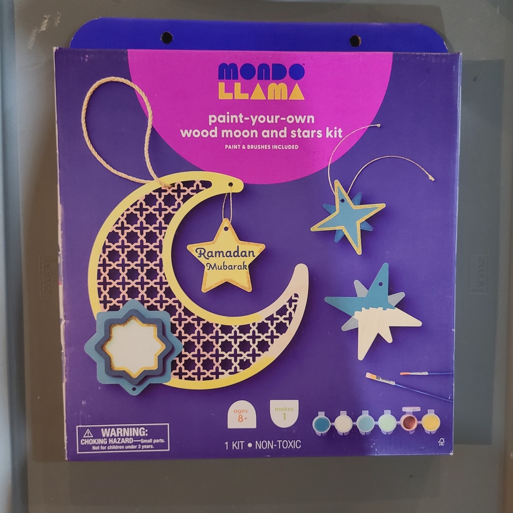 Paint-Your-Own Wood Moon and Stars Kit — Purple & Yellow